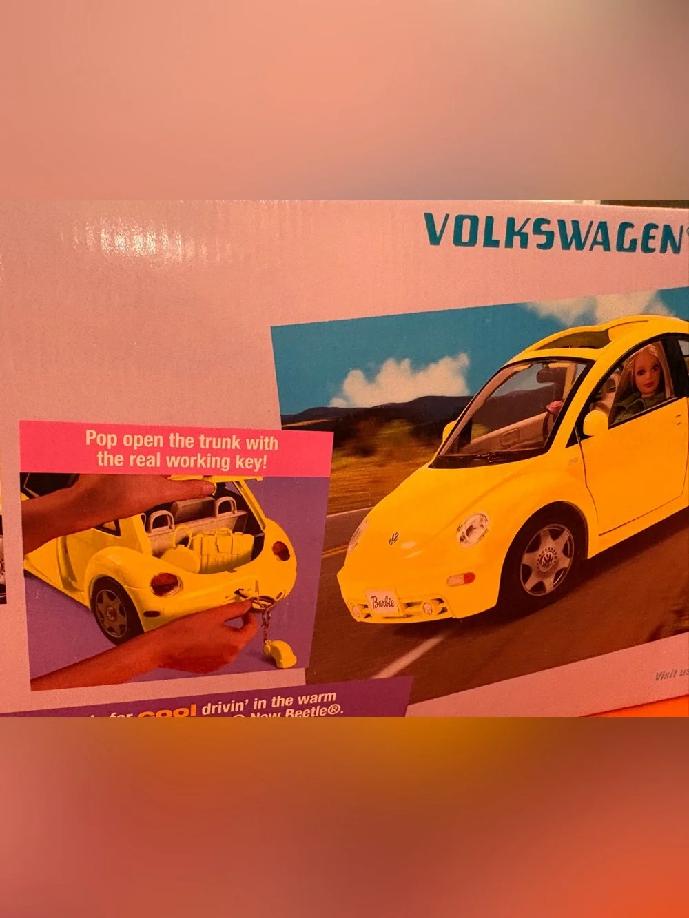 Barbie 2002 Lime Green Volkswagen New Beetle Play Car